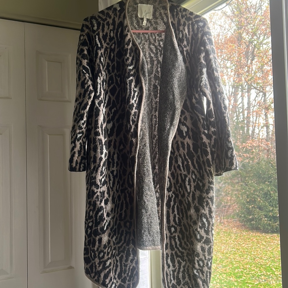 Joie Cheetah Print Cardigan Size Medium